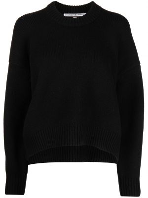 Vilnas džemperis ar drapējumu Alexander Wang melns