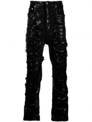 Czarne proste jeansy z przetarciami Rick Owens Drkshdw