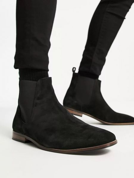 Замшевые ботинки челси French Connection черные