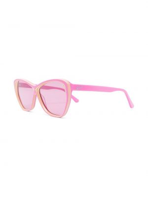 Okulary przeciwsłoneczne w paski z nadrukiem Karl Lagerfeld różowe