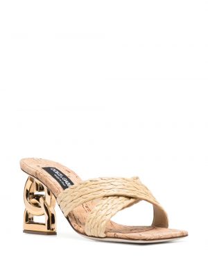 Pinti sandalai Dolce & Gabbana smėlinė