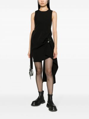 Drapované mini šaty bez rukávů Moschino Jeans černé