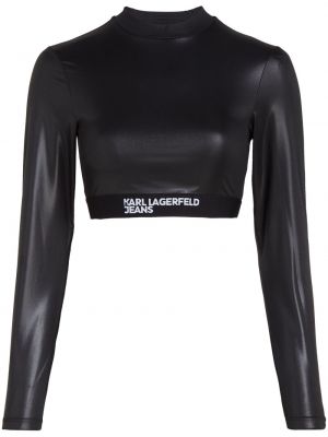 Crop top Karl Lagerfeld Jeans černý