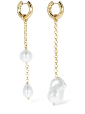 Boucles d'oreilles avec perles à boucle Timeless Pearly doré