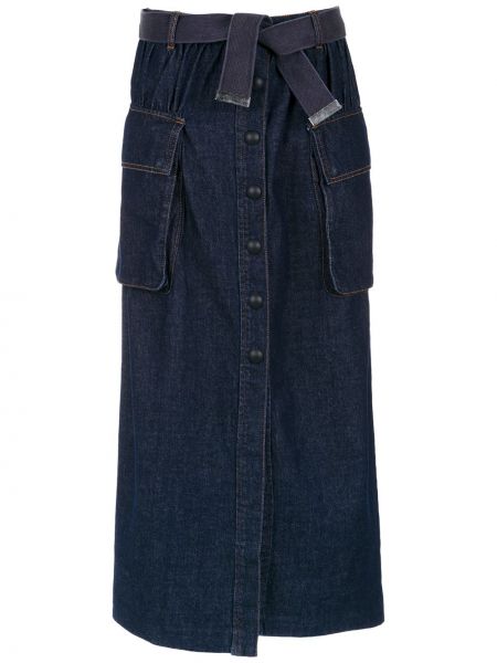 Джинсовая юбка макси длинная Andrea Bogosian, синяя