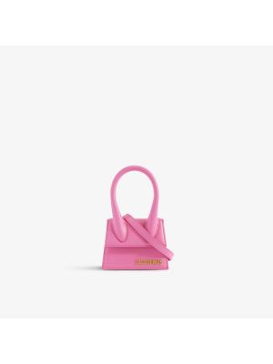 Кожаная сумка Jacquemus розовая