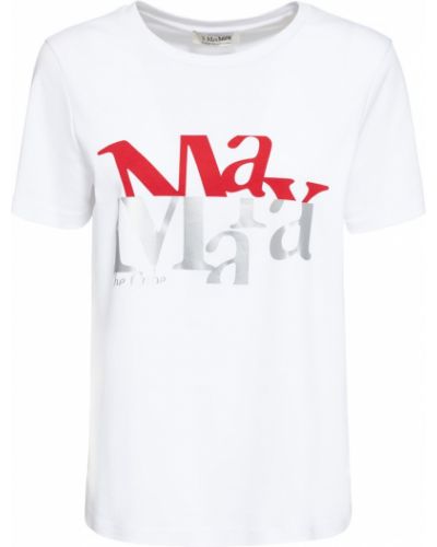 Džerzej tričko s potlačou 's Max Mara biela