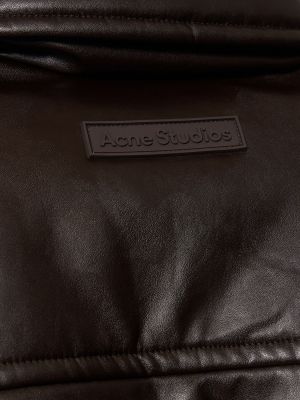 Kožená bomber bunda z ekologickej kože Acne Studios hnedá