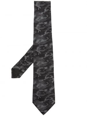 Cravatta di seta con stampa con fantasia astratta Givenchy grigio