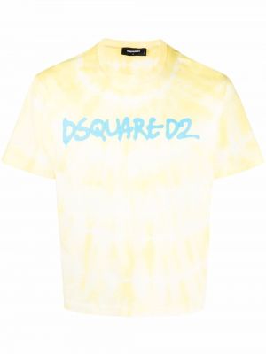 Тениска с принт Dsquared2 жълто