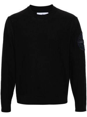 Памучен пуловер Stone Island черно