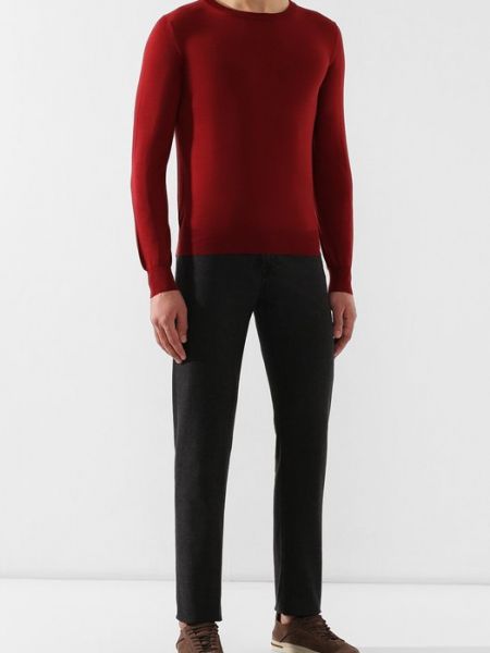 Шерстяной свитер Brioni бордовый