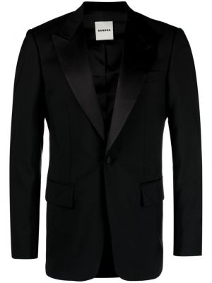 Satenska ukrojena obleka Sandro črna