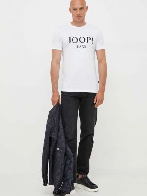 Koszulka bawełniana z nadrukiem Joop! biała