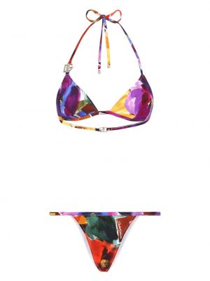 Bikini cu model floral cu imagine Dolce & Gabbana