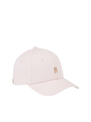 Gorra de algodón Tommy Hilfiger rosa