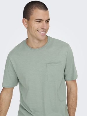 Camiseta manga corta con bolsillos Only & Sons verde