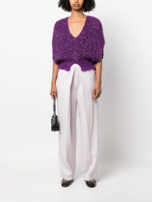 Haut à paillettes en tricot Fabiana Filippi violet