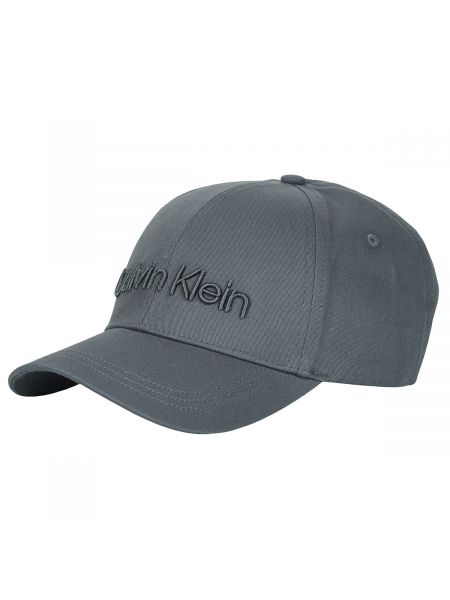 Haftowana czapka z daszkiem Calvin Klein szara