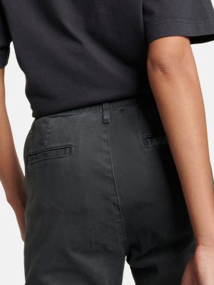 Bavlněné rovné kalhoty Ag Jeans černé