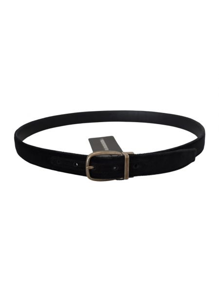 Cinturón de cuero de terciopelo‏‏‎ Dolce & Gabbana negro