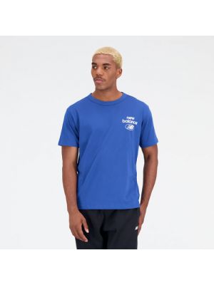Jersey t-shirt aus baumwoll mit kurzen ärmeln New Balance blau