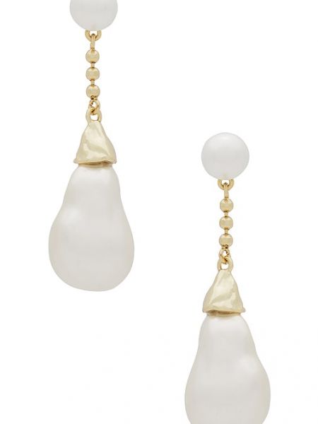 Aretes de oro con perlas chapados en oro Weworewhat dorado