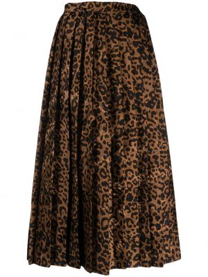 Leopardí sukně s potiskem Vetements hnědé