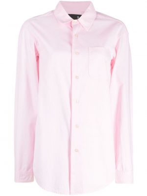 Памучна риза R13 розово