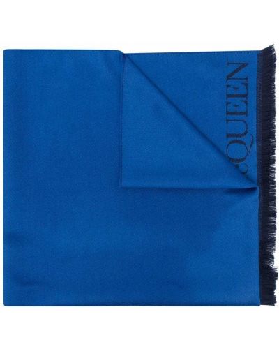 Bufanda de tejido jacquard Alexander Mcqueen azul