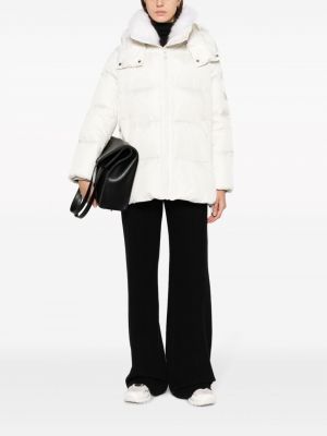 Péřová bunda s kapucí Yves Salomon bílá