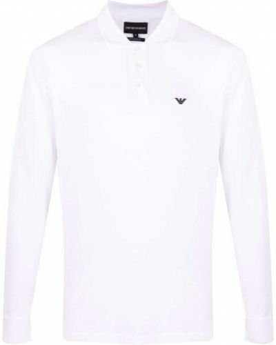 Поло тениска с принт Emporio Armani бяло