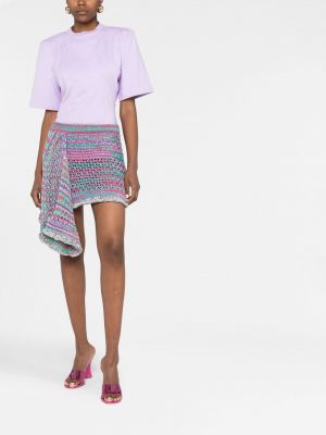 Pletené asymetrické mini sukně The Attico růžové