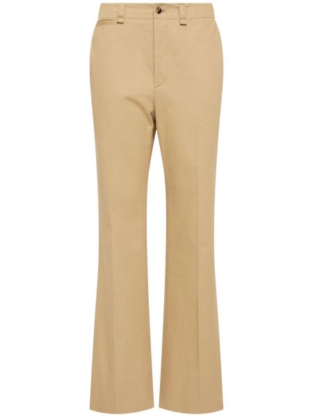 Pantalones de algodón Saint Laurent beige