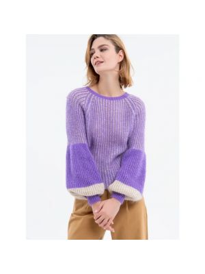 Sweter z dżerseju Fracomina fioletowy