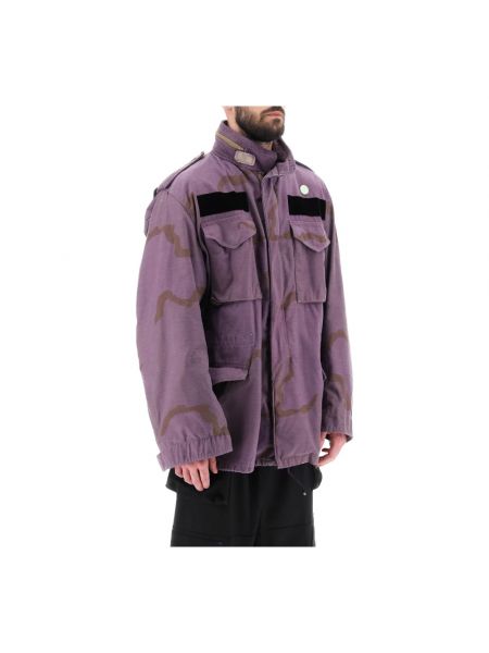 Jacke aus baumwoll mit kapuze mit camouflage-print Oamc lila