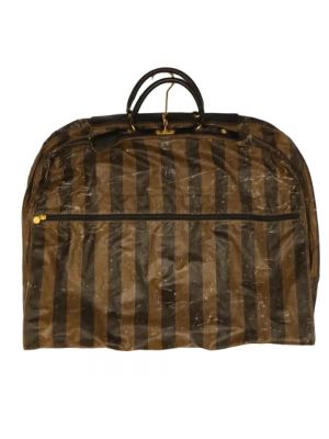 Nylonowa torba podróżna Fendi Vintage brązowa