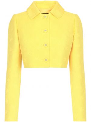 Žakárová péřová bunda Dolce & Gabbana žlutá