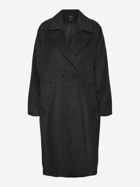 Vlnený kabát Vero Moda čierna