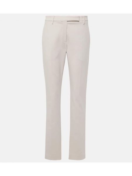 Pantaloni slim fit di cotone Brunello Cucinelli bianco