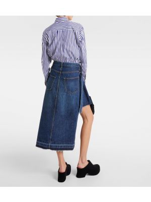 Asymetrická džínsová sukňa Sacai modrá