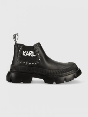 Kozačky na platformě Karl Lagerfeld černé