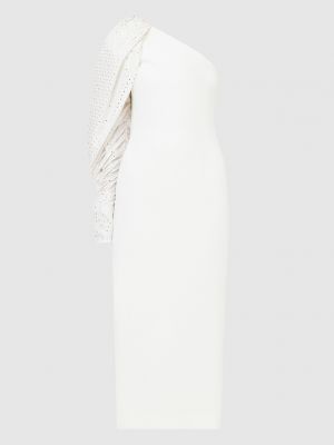 На одне плече плаття міді David Koma, біле