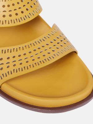 Leder sandale Alaïa gelb