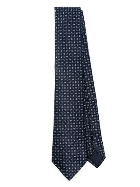 Modrá žakárová hedvábná kravata Giorgio Armani