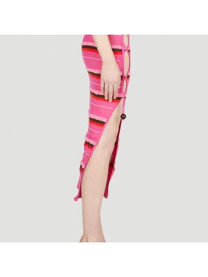 Falda de tubo a rayas de punto Jacquemus rosa