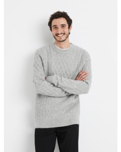 Pletený pletený sveter Celio sivá