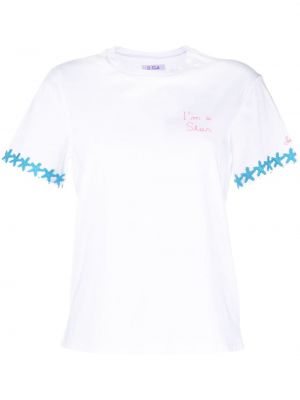 Bavlněné tričko s hvězdami Mc2 Saint Barth bílé