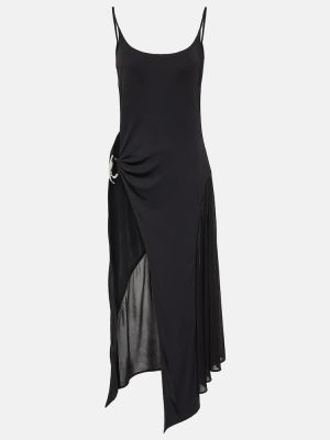 Asimetrična midi haljina Mugler crna