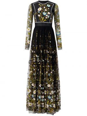 Копринена вечерна рокля от тюл Giambattista Valli черно